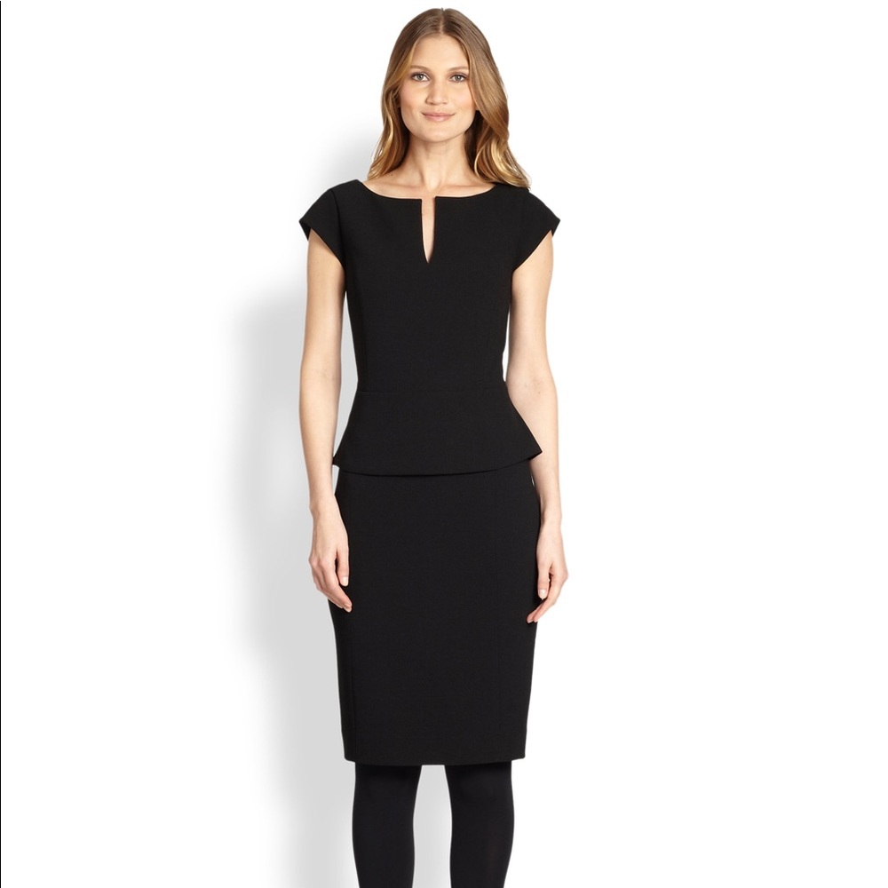 Tory Burch Katy Peplum Dress Black 12